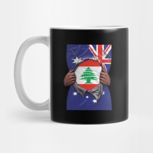 Lebanon Flag Australian Flag Ripped - Gift for Lebanese From Lebanon Mug